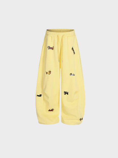 Embroidered Pup Barrel Sweatpants