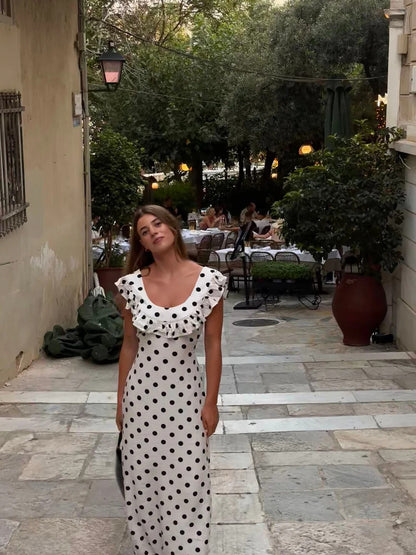 LUNA POLKA DOT MAXI DRESS