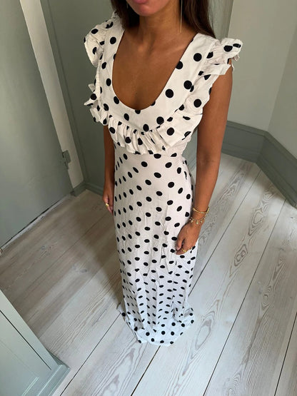 LUNA POLKA DOT MAXI DRESS
