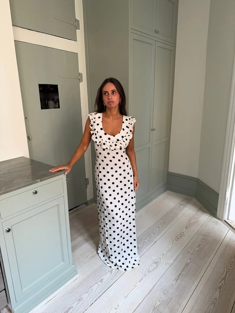 LUNA POLKA DOT MAXI DRESS
