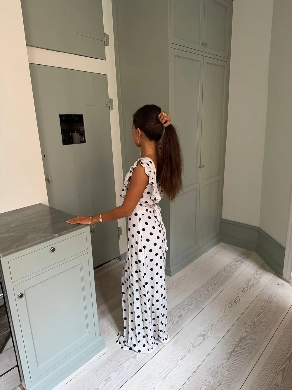 LUNA POLKA DOT MAXI DRESS