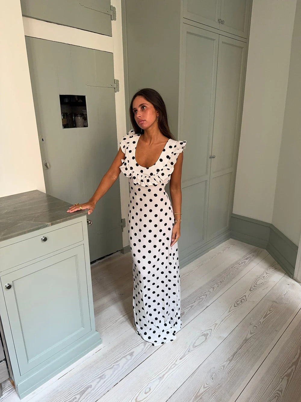 LUNA POLKA DOT MAXI DRESS