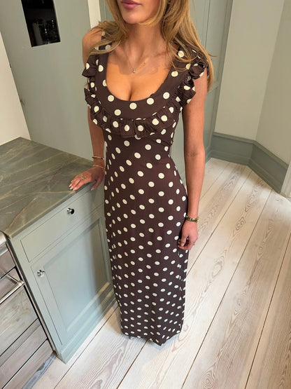 LUNA POLKA DOT MAXI DRESS